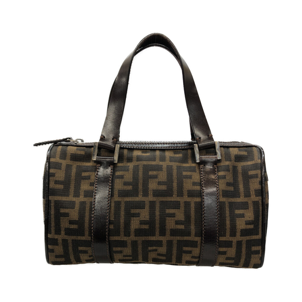Fendi Zucca Boston bag brown monogram canvas leather handles